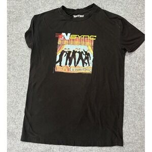 Nsync T Shirt Mens XL Black Cotton Stretch‎ Graphic No Strings Attached Music